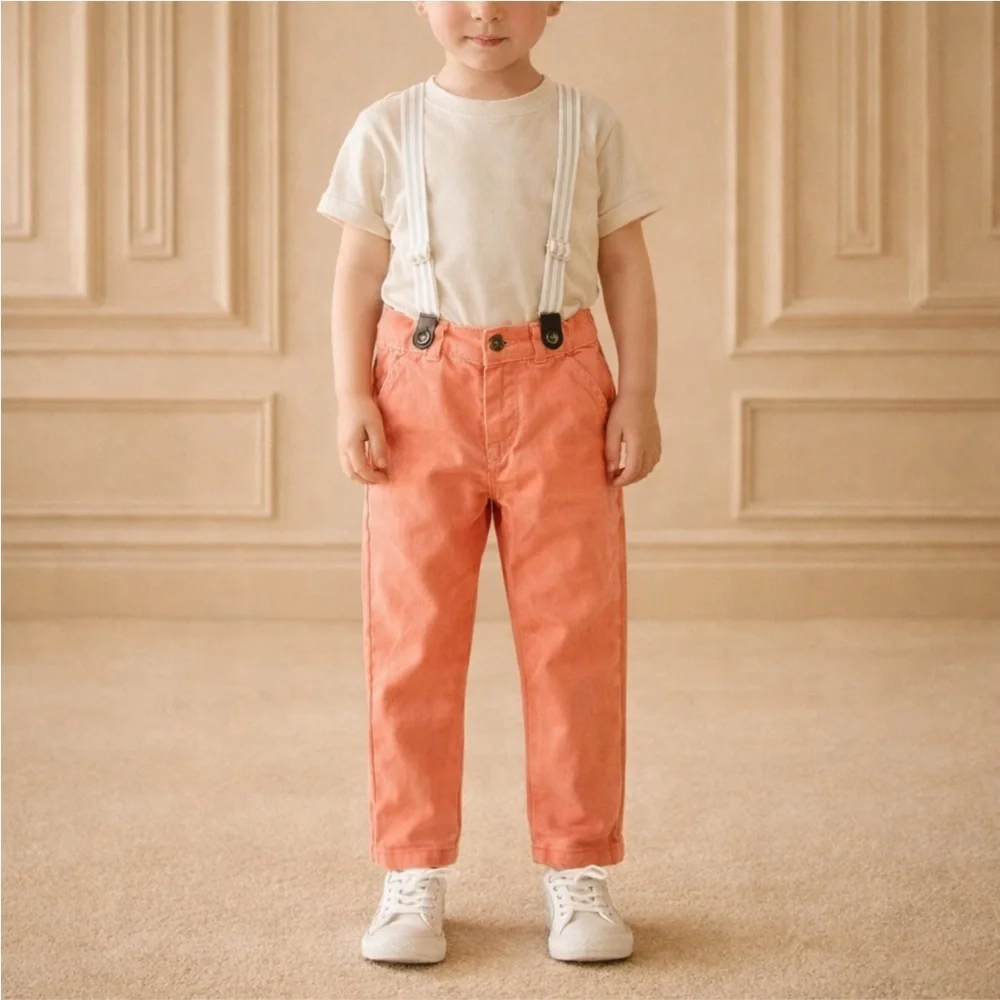 Carter’s Just One You Toddler Coral Suspender Pants Size 2T Preppy